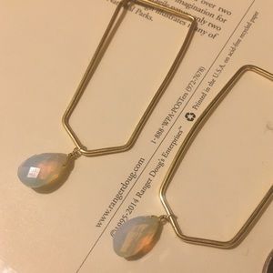 Cute Hoop Earrings with Iridescent Charm